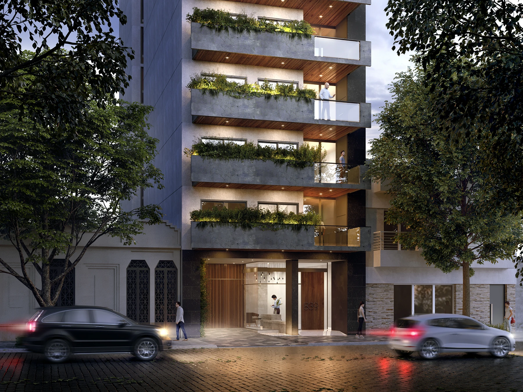 12-Allegra Eco Smart - Render fachada tarde